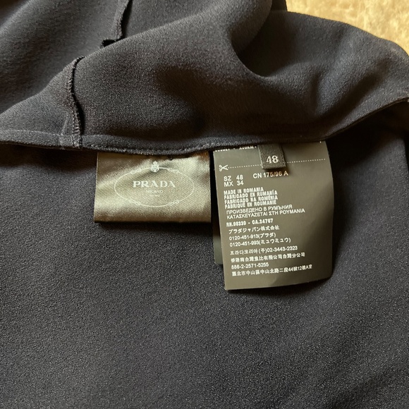 Vintage PRADA 2000's Short Sleeve Dark Blue/Black Blouse Shirt Top - Picture 7 of 8